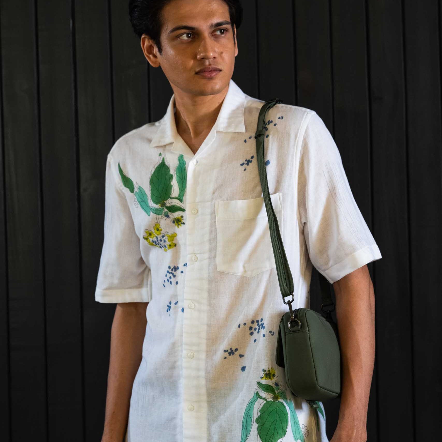 Lantana Shirt - Double Gauze Cotton, Camp Collar, Short Sleeves