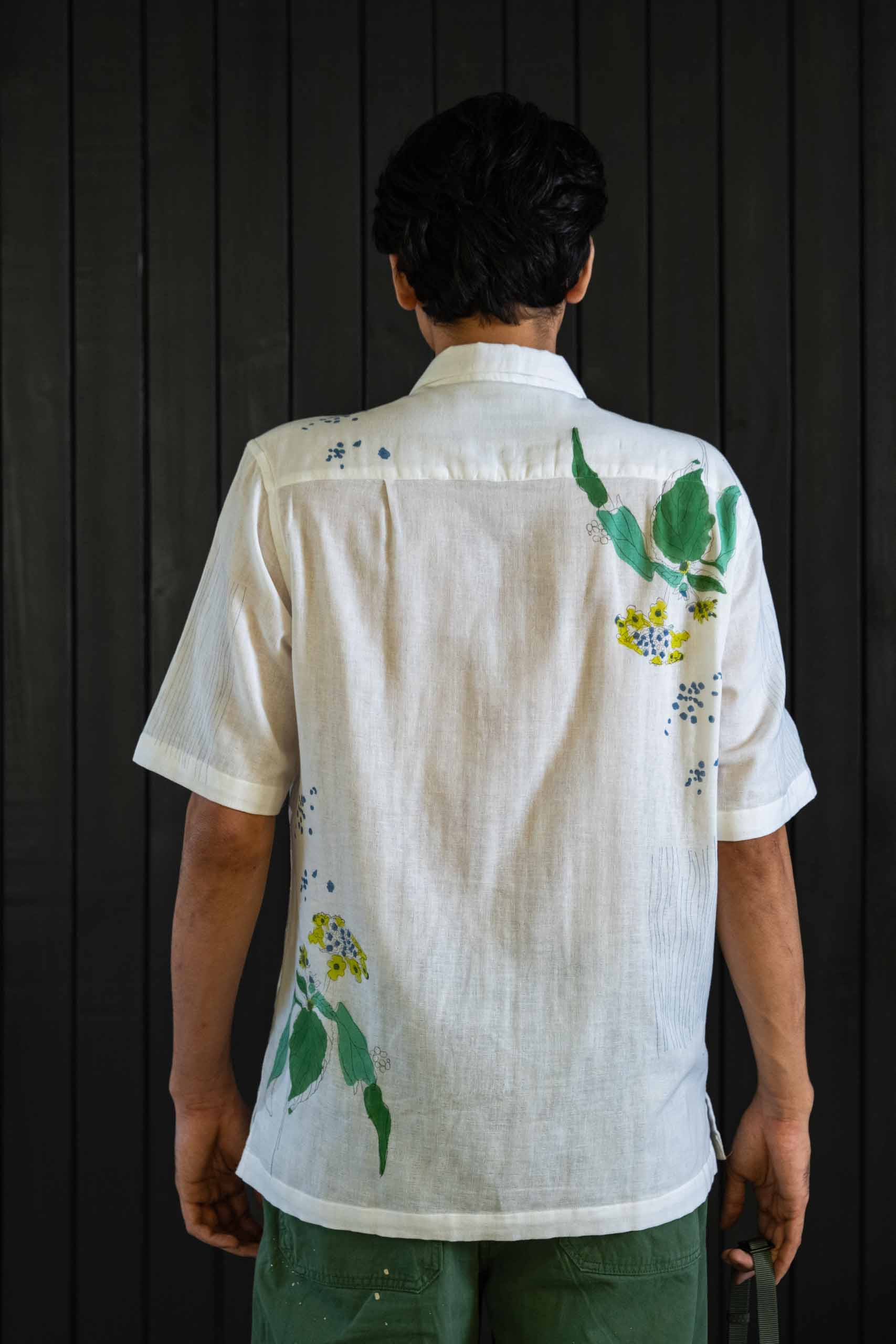 Lantana Shirt - Double Gauze Cotton, Camp Collar, Short Sleeves