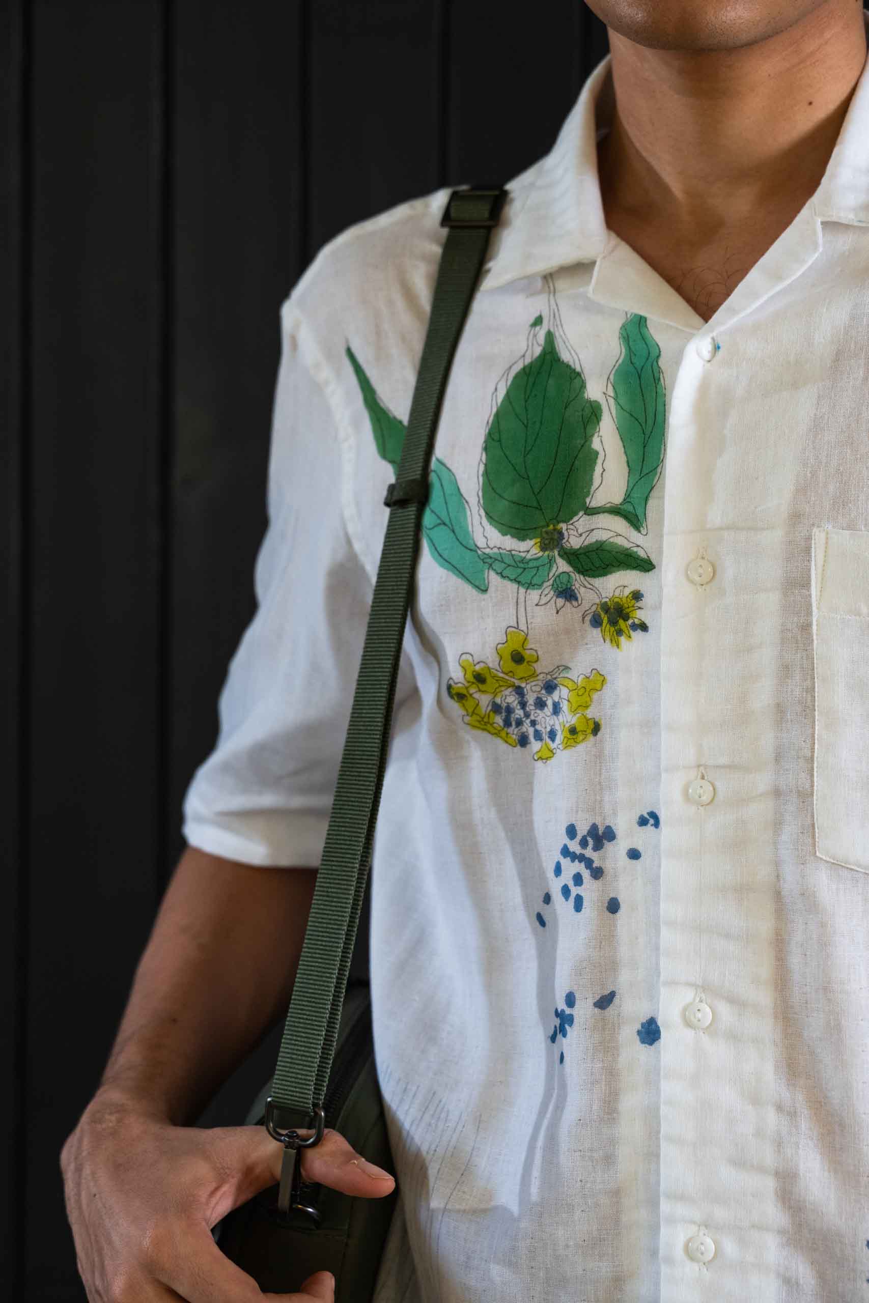 Lantana Shirt - Double Gauze Cotton, Camp Collar, Short Sleeves