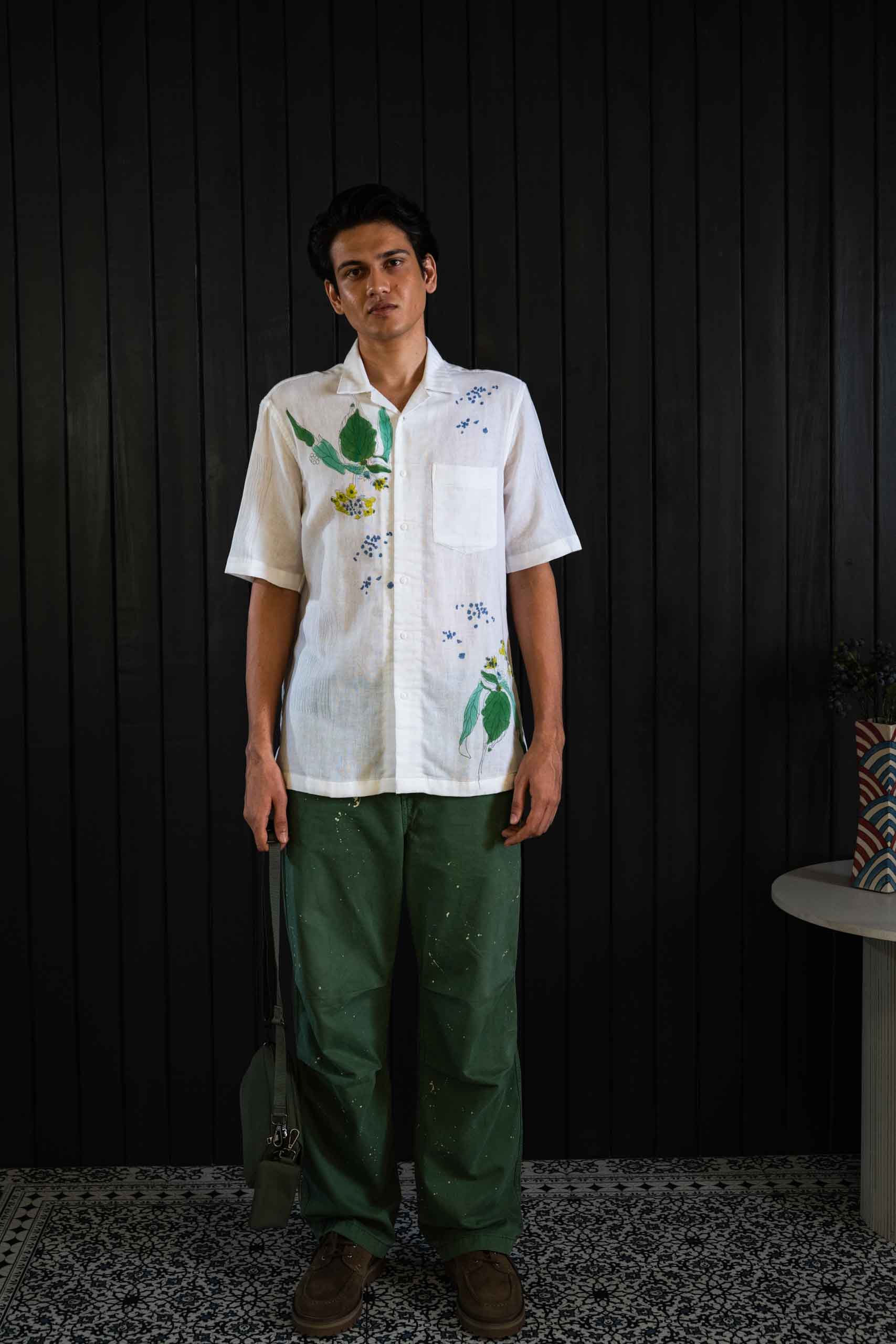 Lantana Shirt - Double Gauze Cotton, Camp Collar, Short Sleeves