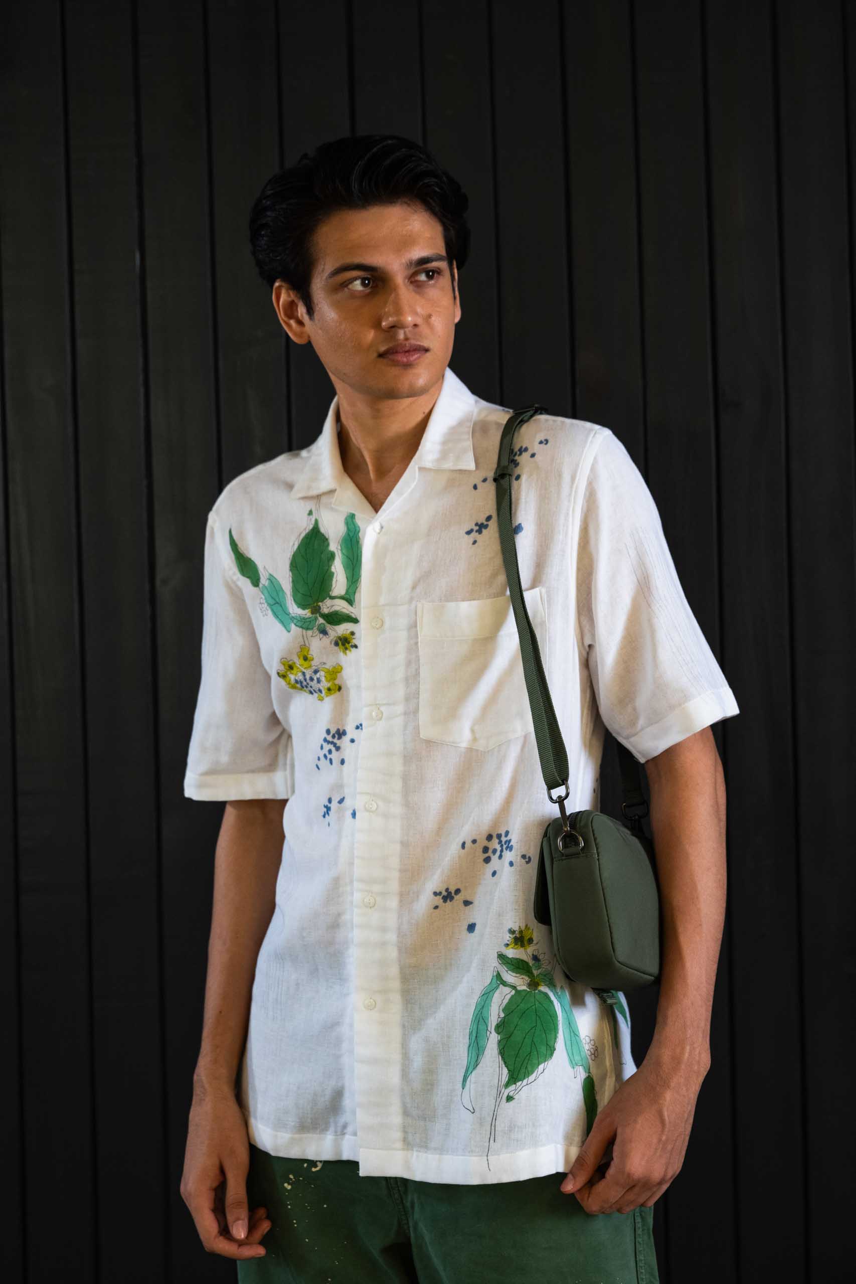 Lantana Shirt - Double Gauze Cotton, Camp Collar, Short Sleeves