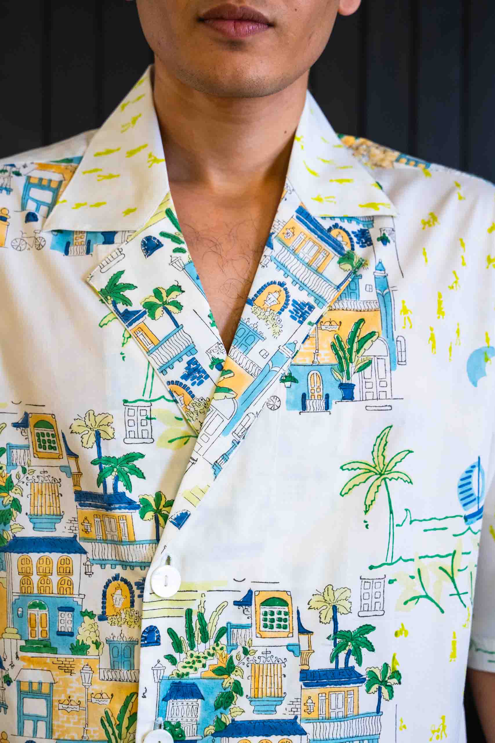 Palm Jumeirah Blazer Shirt - Cotton-Tencel Blend | Short Sleeves