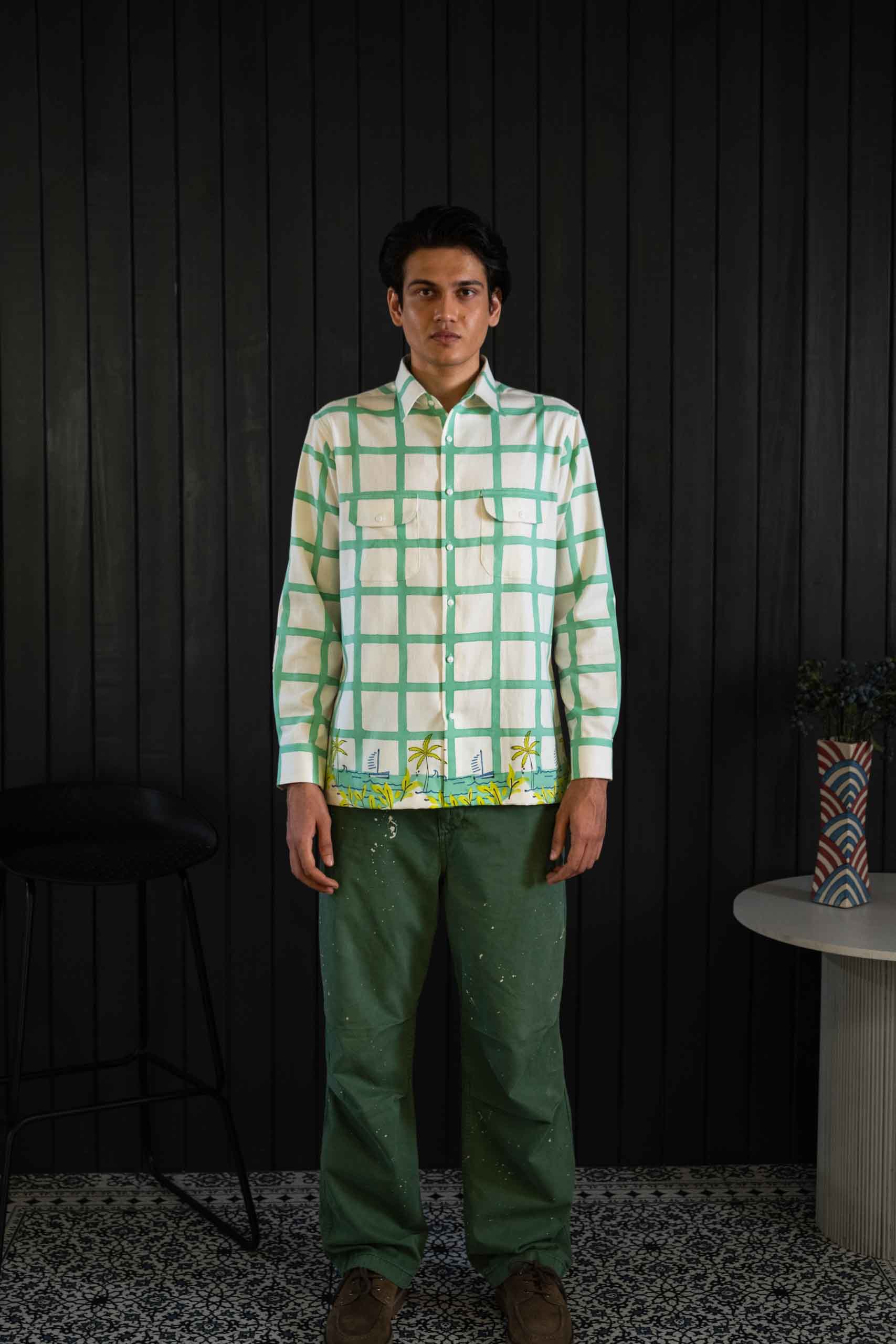 Coastline Shacket - Herringbone | Classic Collar | Long Sleeves