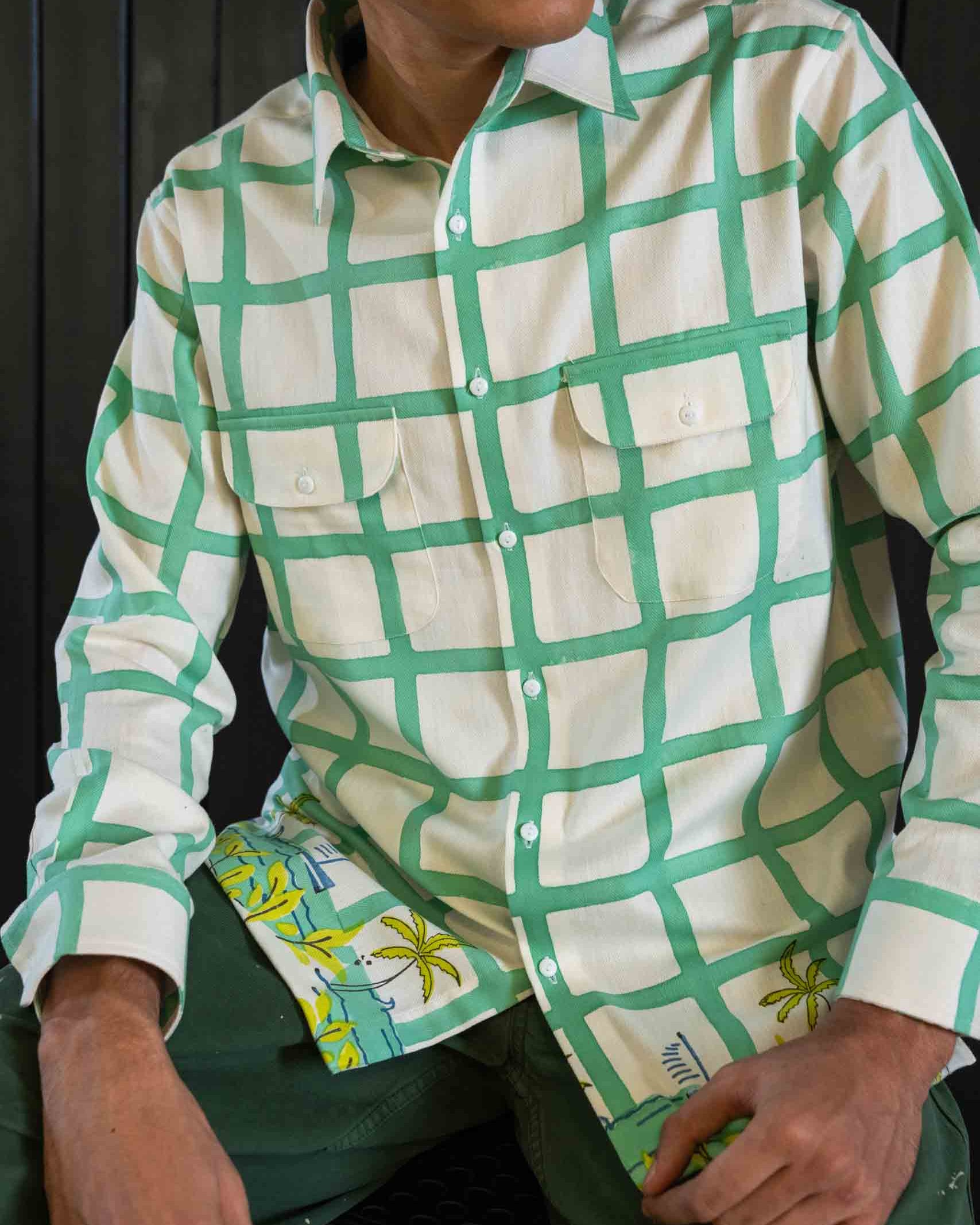 Coastline Shacket - Herringbone | Classic Collar | Long Sleeves