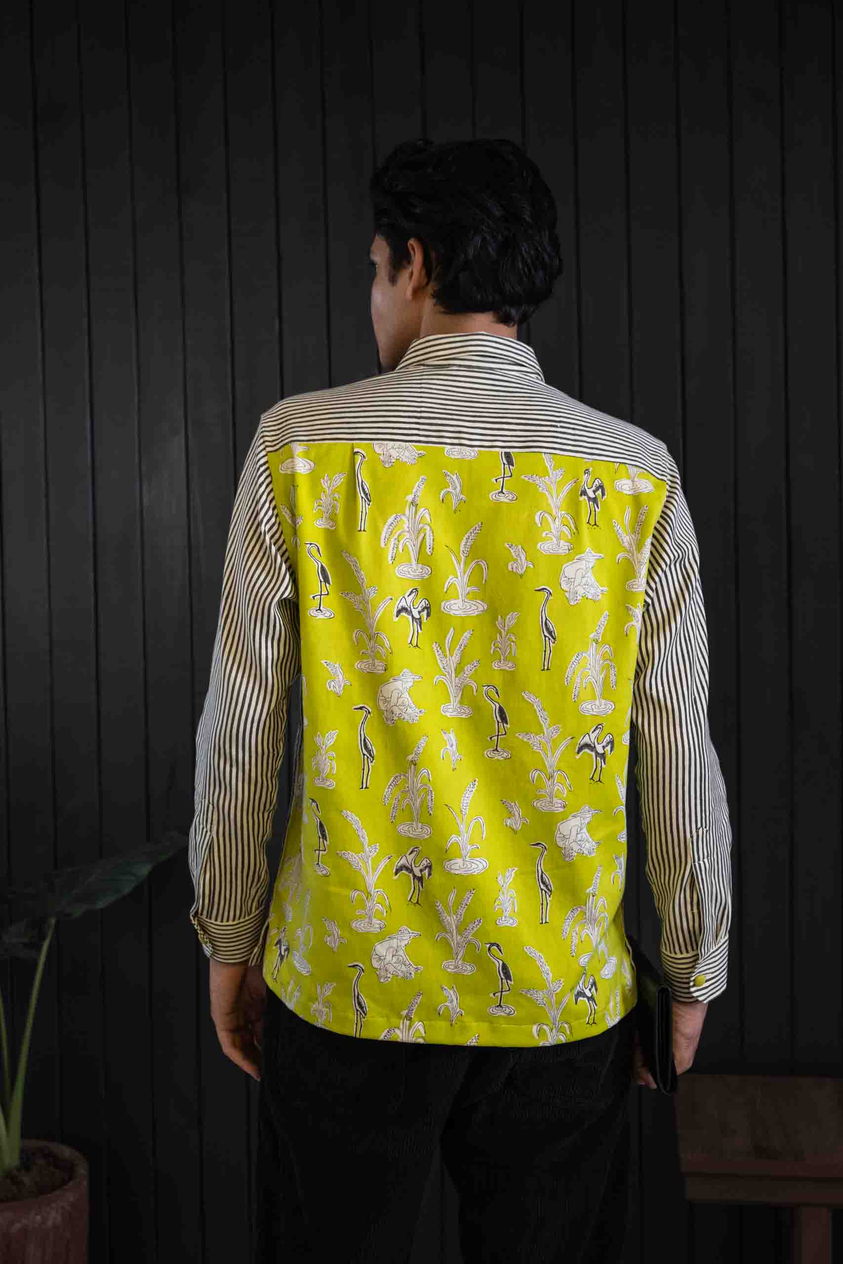 Rearview Shirt - Herringbone | Camp Collar | Long Sleeves