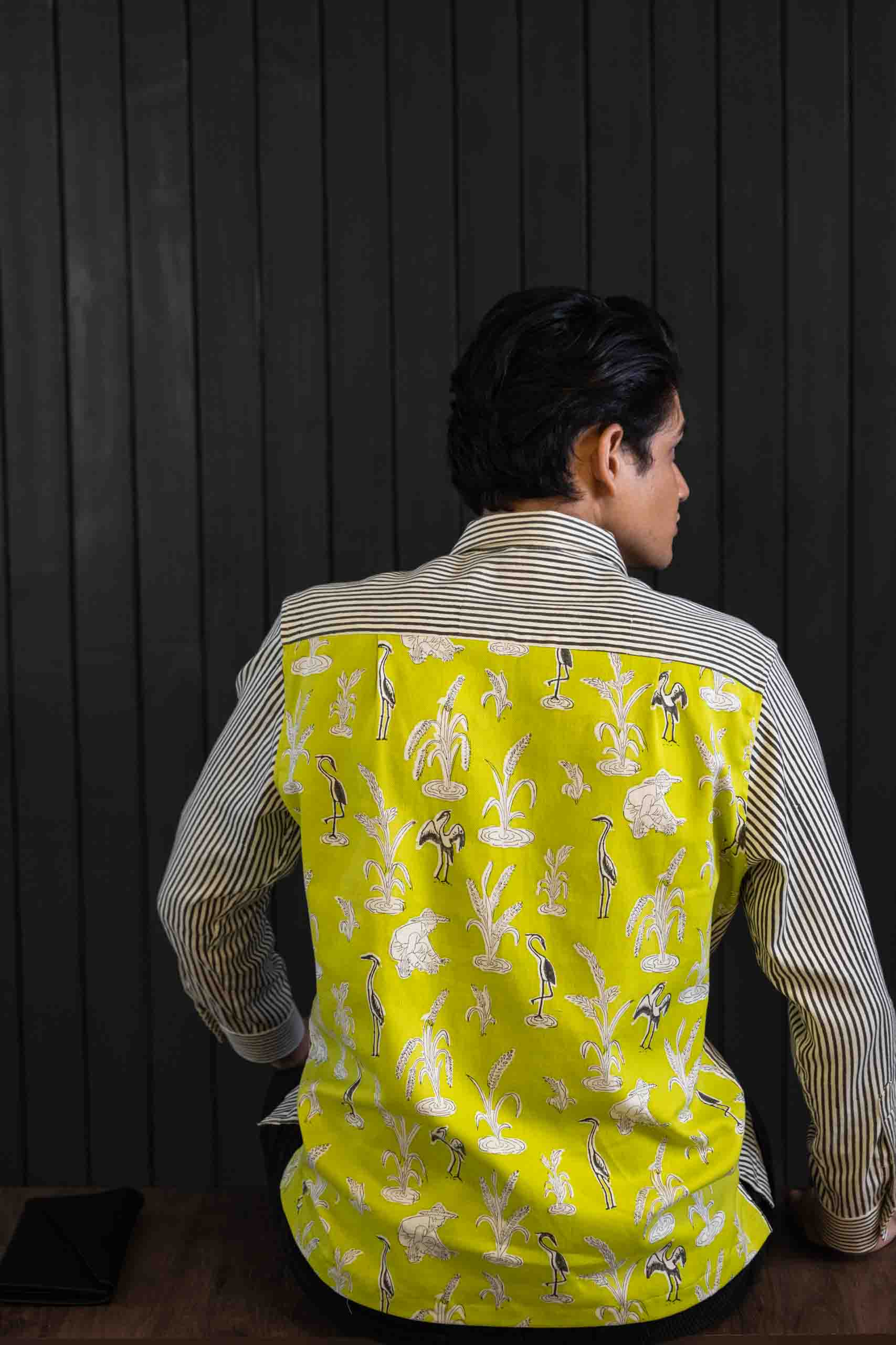 Rearview Shirt - Herringbone | Camp Collar | Long Sleeves