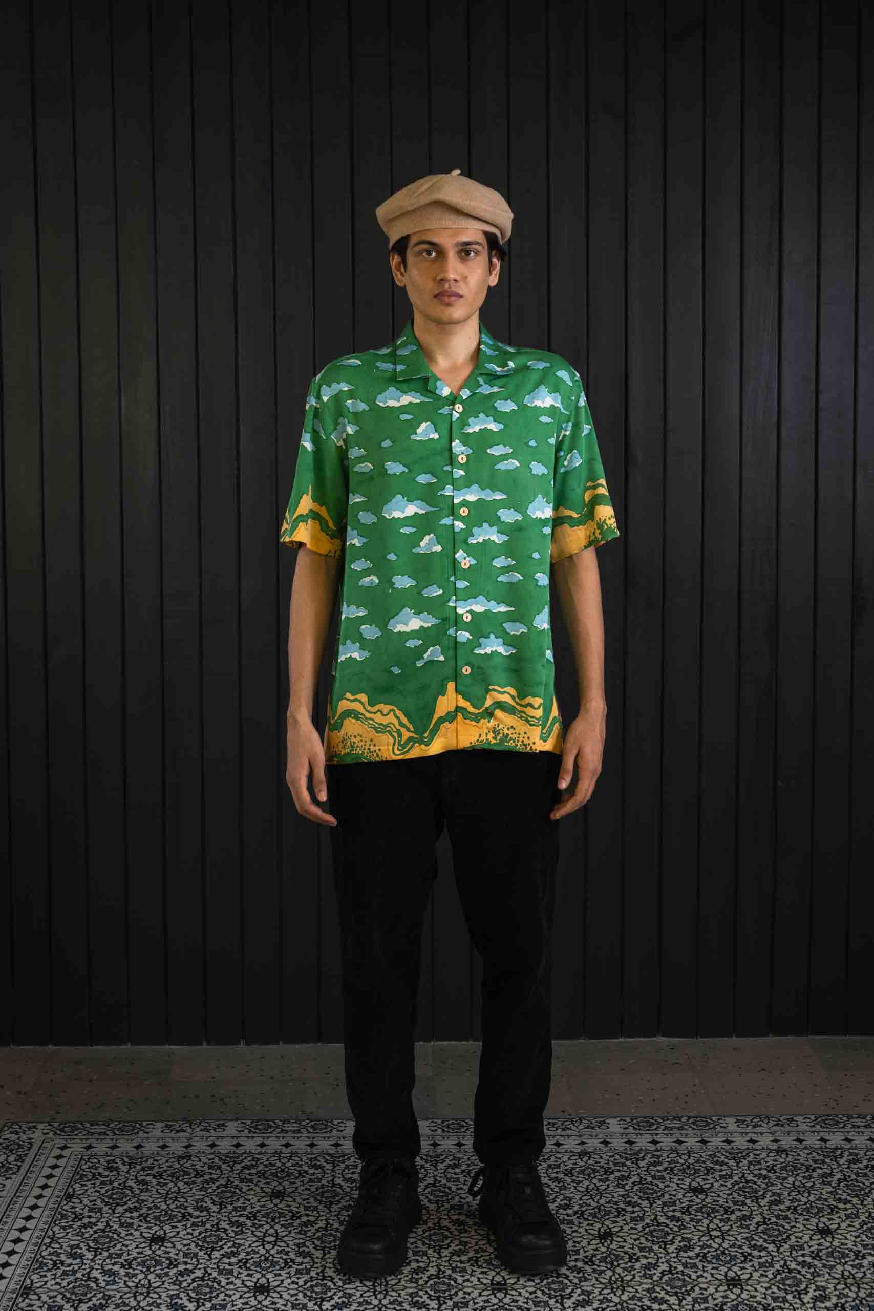 Tangerine Tide Shirt - Sateen Modal | Camp Collar | Short Sleeves