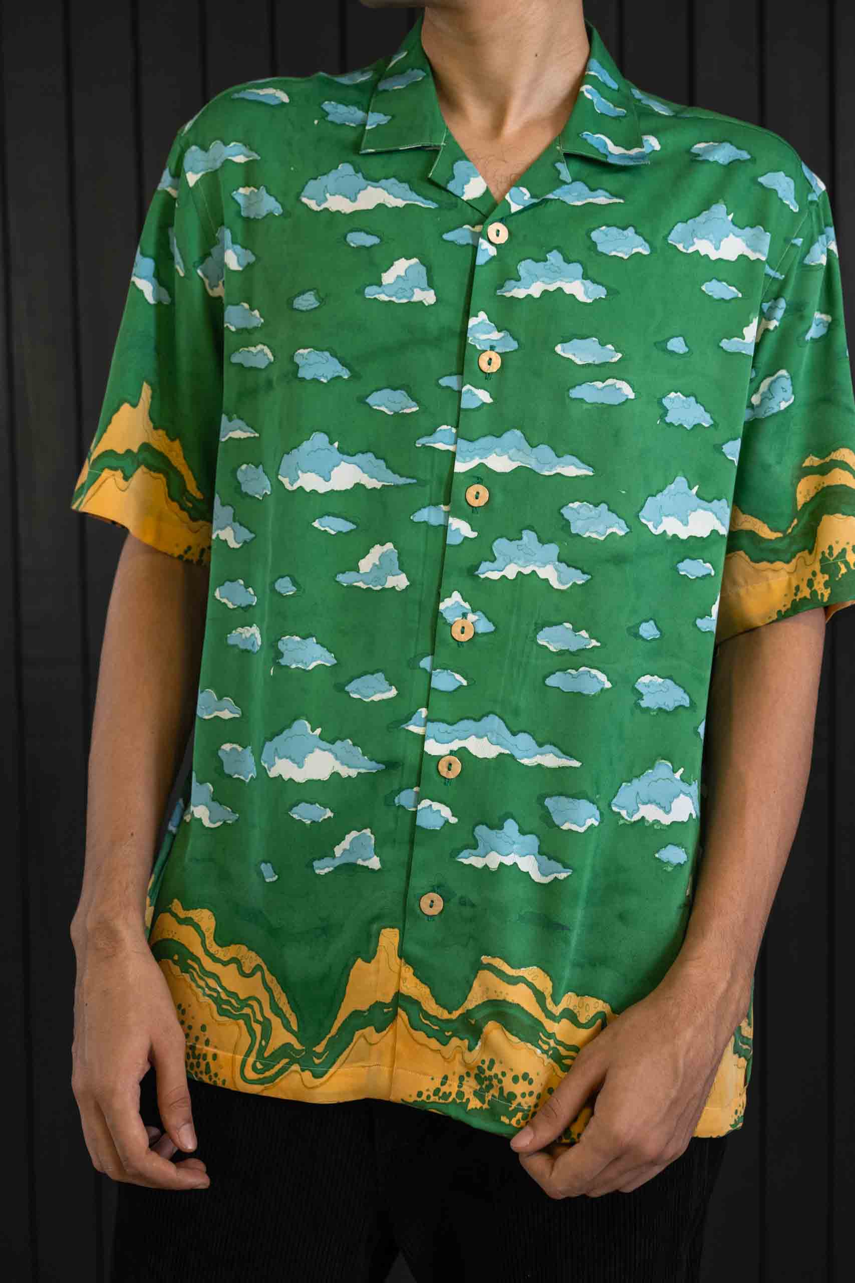 Tangerine Tide Shirt - Sateen Modal | Camp Collar | Short Sleeves