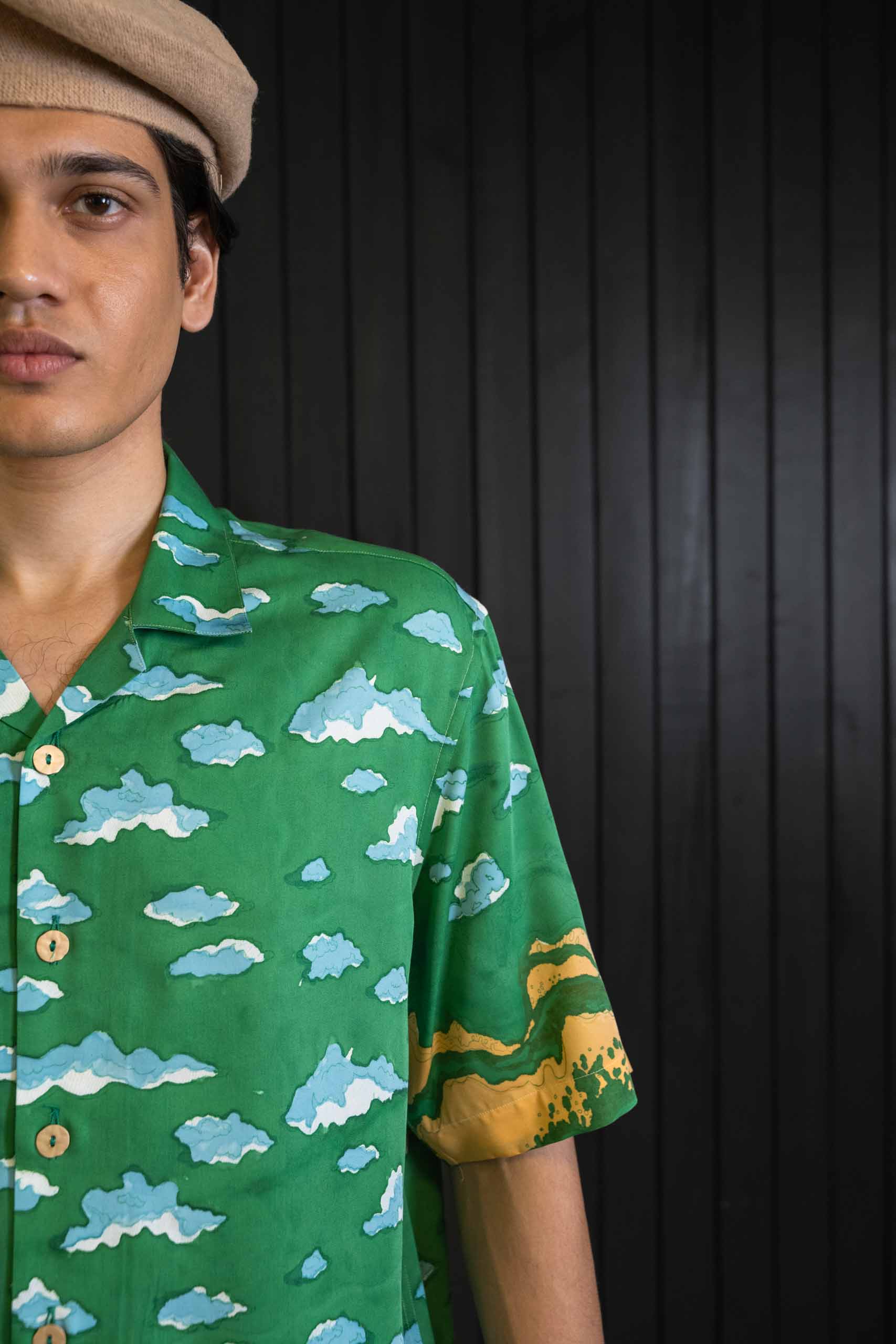 Tangerine Tide Shirt - Sateen Modal | Camp Collar | Short Sleeves