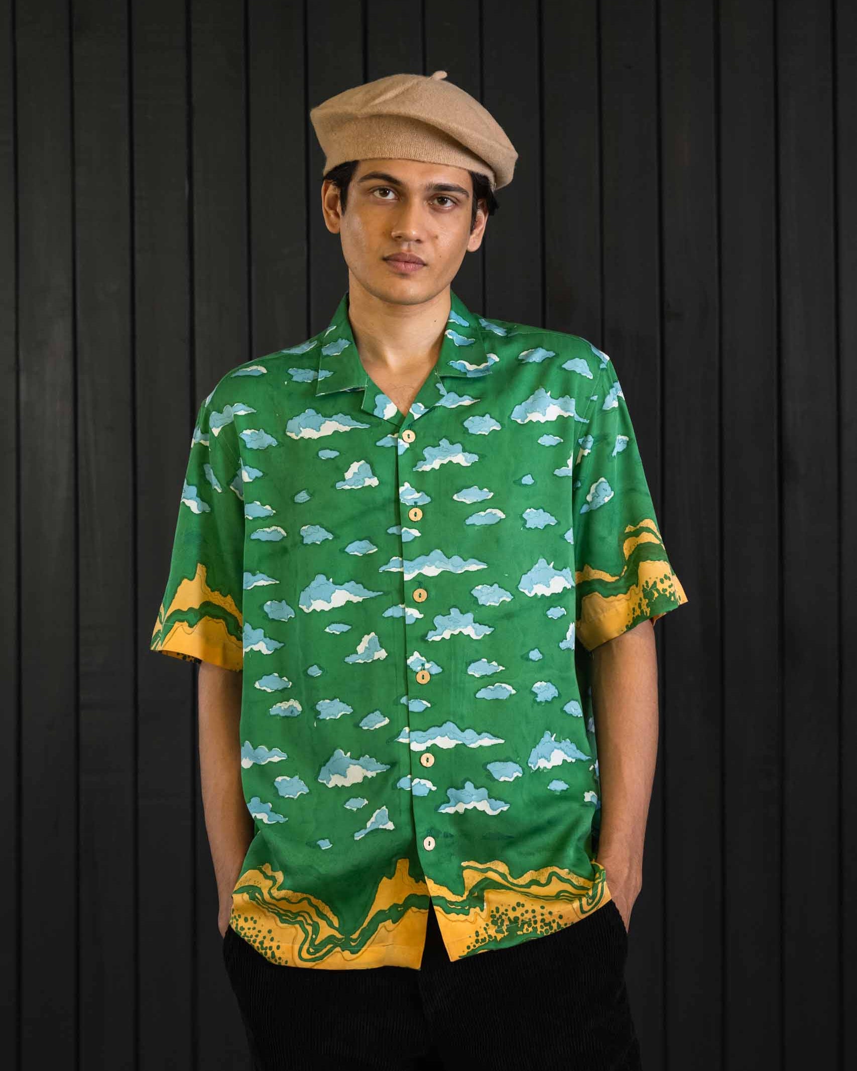 Tangerine Tide Shirt - Sateen Modal | Camp Collar | Short Sleeves