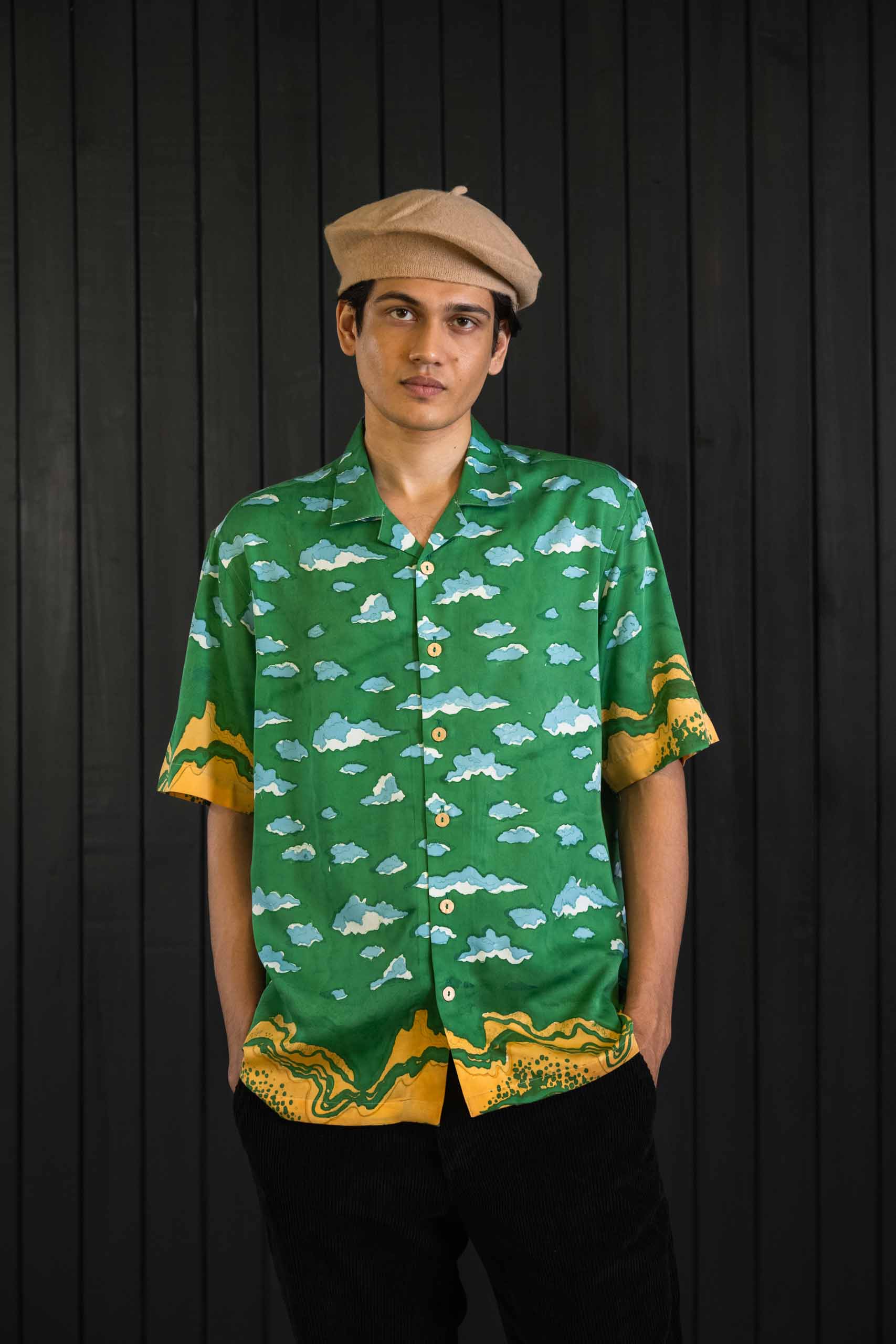 Tangerine Tide Shirt - Sateen Modal | Camp Collar | Short Sleeves