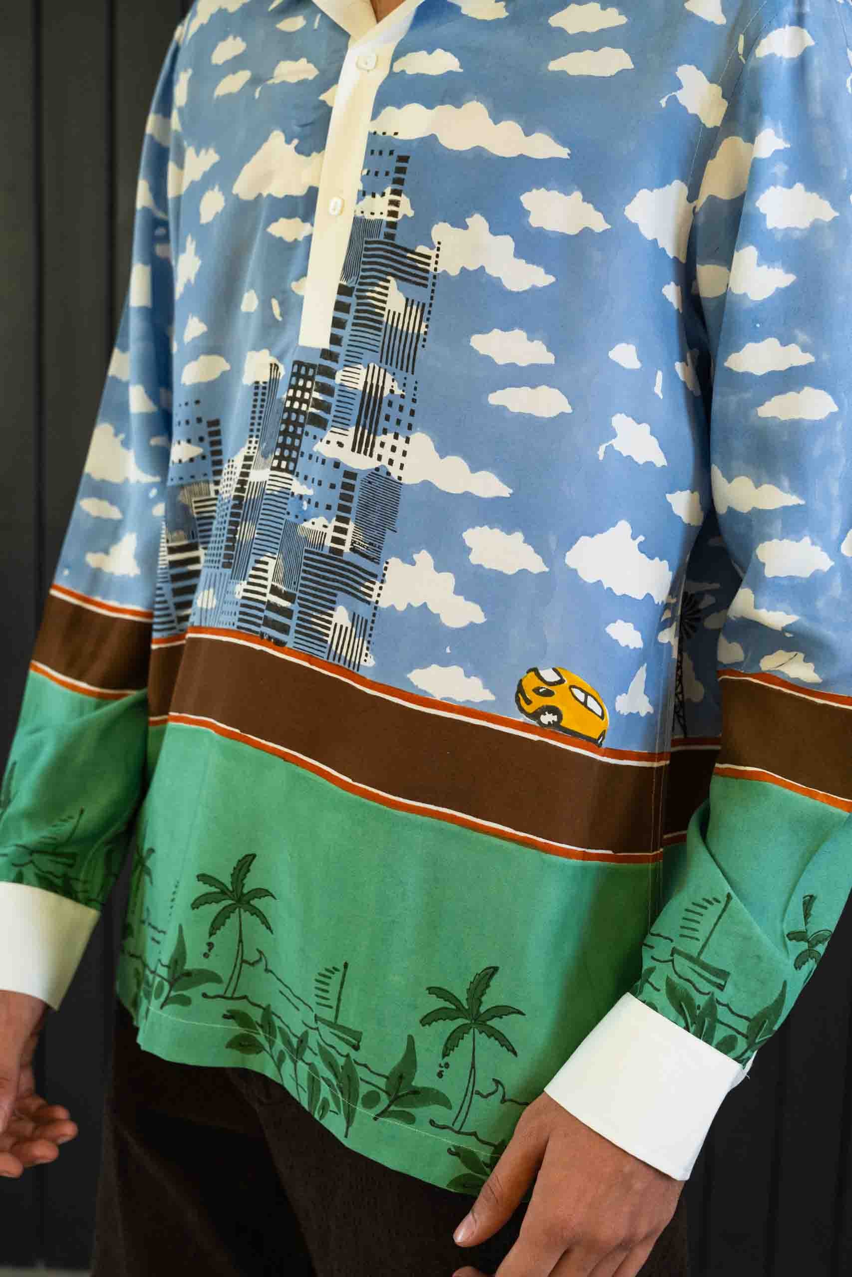 Skyline Shirt - Micro Modal | Half Placket | Camp Collar | Full Sleeves