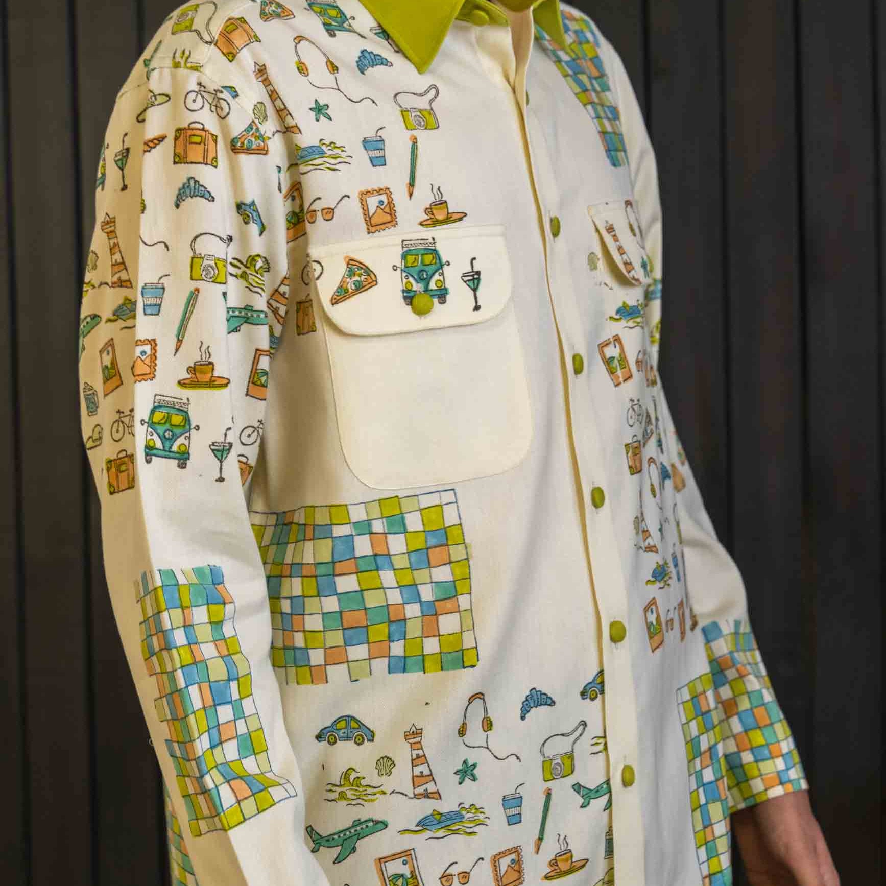 Pincode Shacket - Herringbone | Classic Collar | Long Sleeves