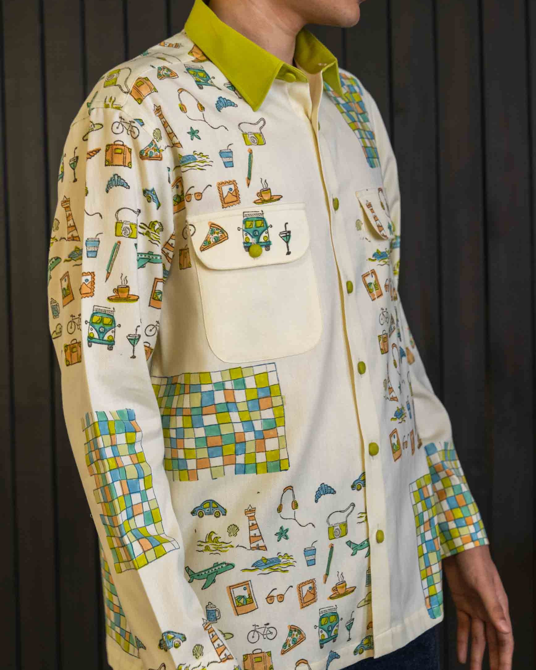 Pincode Shacket - Herringbone | Classic Collar | Long Sleeves