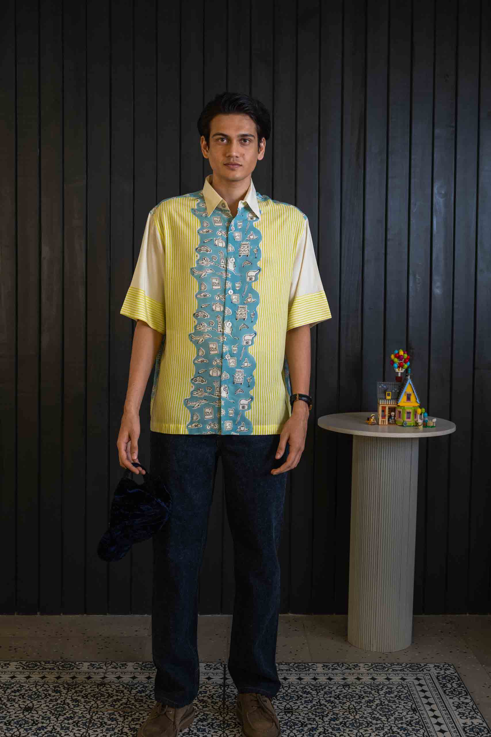 Souvenir Stripe Shirt - Micro Modal | Spread Collar | Short Sleeves