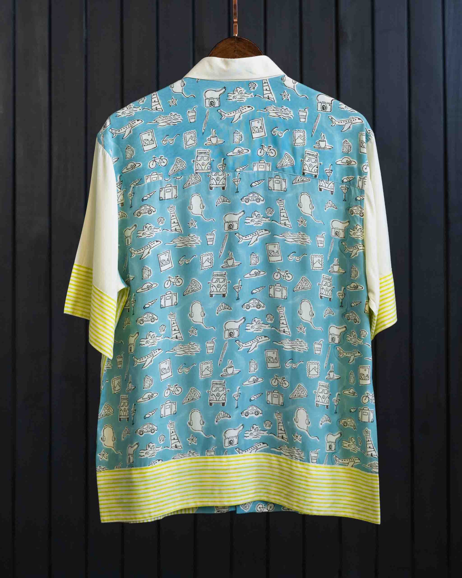Souvenir Stripe Shirt - Micro Modal | Spread Collar | Short Sleeves