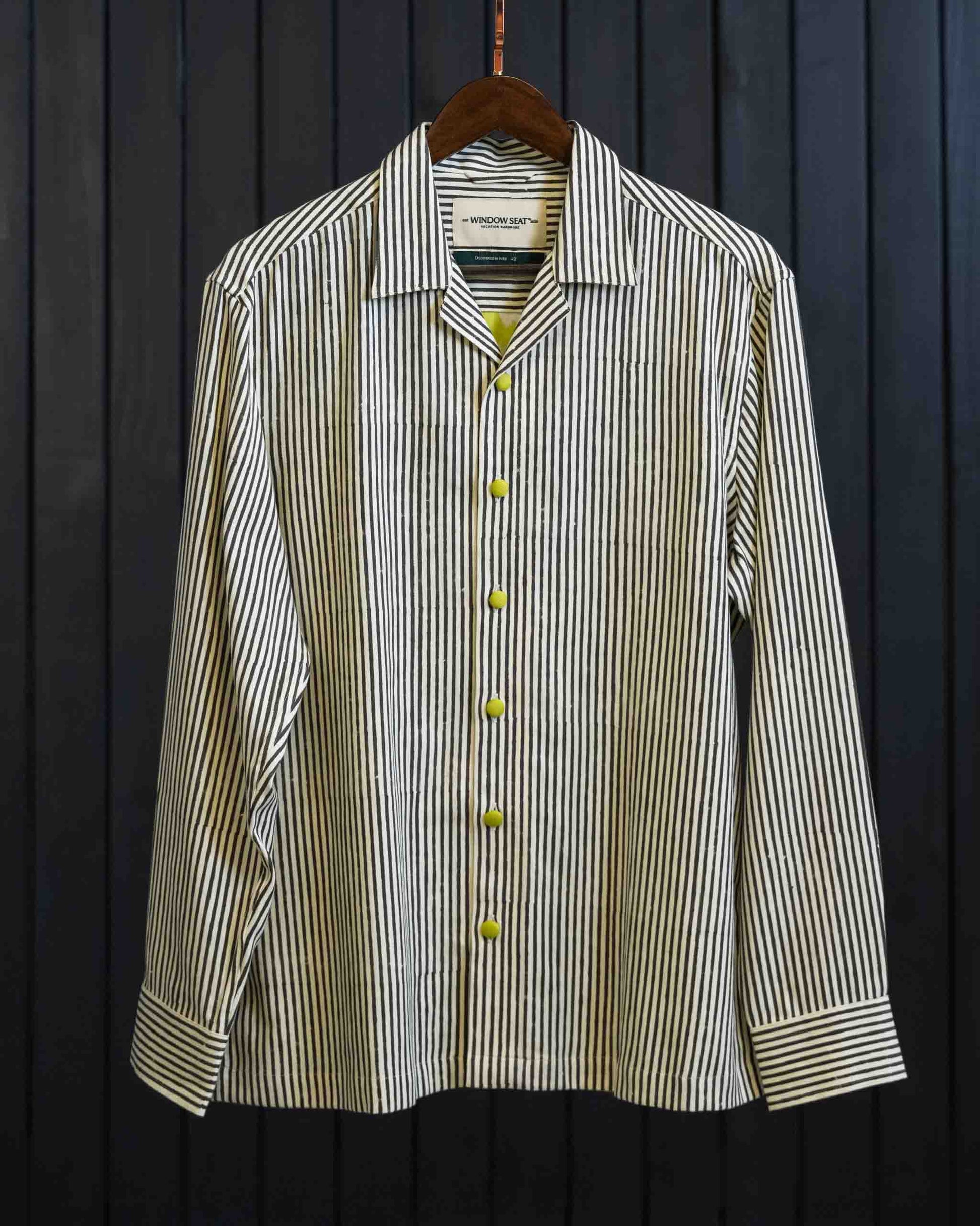 Rearview Shirt - Herringbone | Camp Collar | Long Sleeves