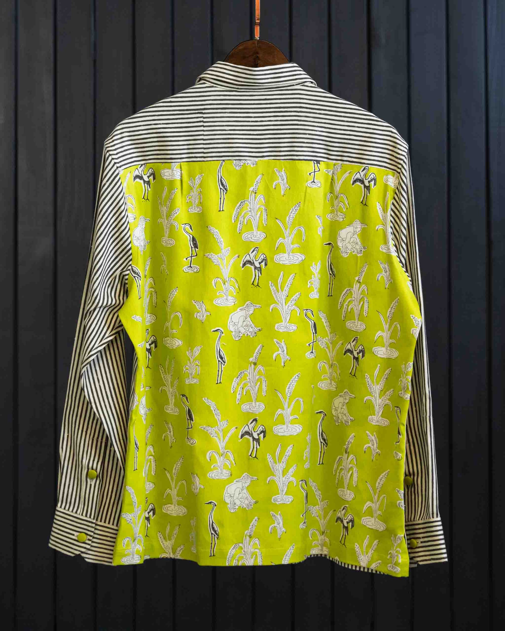 Rearview Shirt - Herringbone | Camp Collar | Long Sleeves