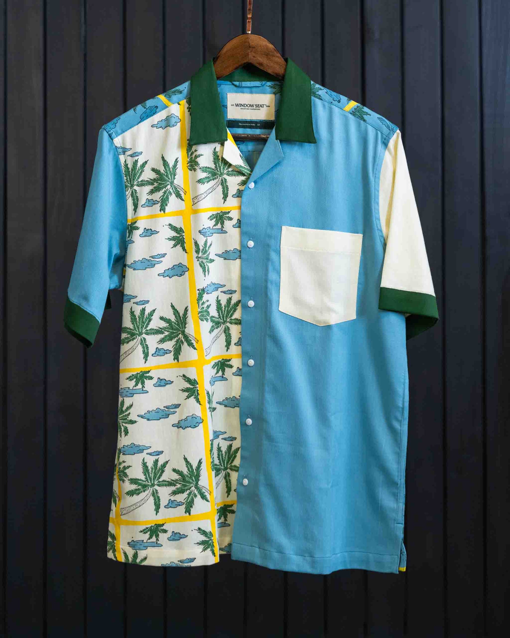 Positano Shirt - Herringbone | Camp Collar | Short Sleeves