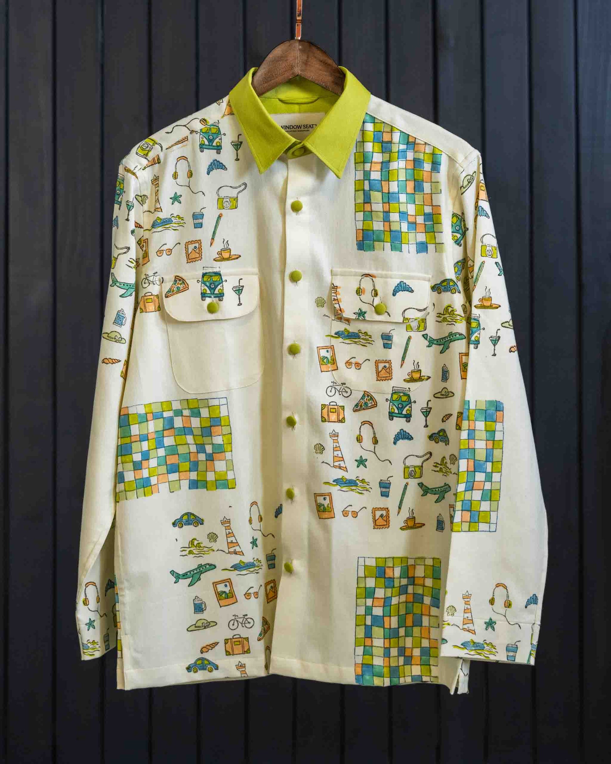 Pincode Shacket - Herringbone | Classic Collar | Long Sleeves